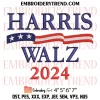 Harris 47 Embroidery Design, Kamala Harris 47 President Machine Embroidery Digitized Pes Files