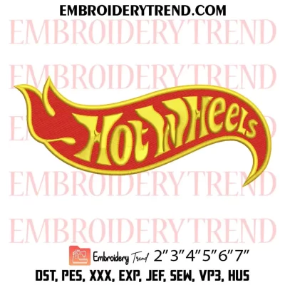 Hot Wheels Logo Embroidery Design, Hot Wheels Car Machine Embroidery Digitized Pes Files