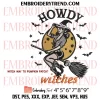 Cowgirl Witch Riding Broom Embroidery Design, Halloween Machine Embroidery Digitized Pes Files