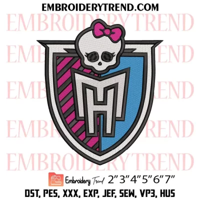 Monster High Skull Logo Embroidery Design – Digitized File