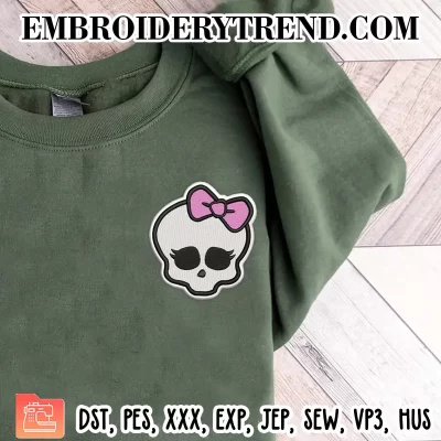 Monster High Skull Logo Embroidery Design – Digitized File