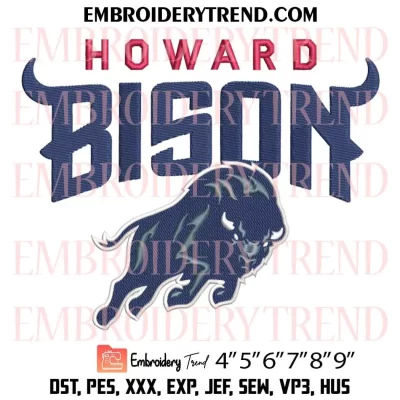 NCAA Howard Bison Logo Embroidery Design, Howard University Machine Embroidery Digitized Pes Files