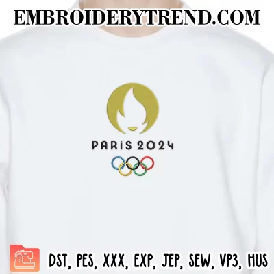 Olympics Paris 2024 Embroidery Design, Olympic Games Machine Embroidery Digitized Pes Files