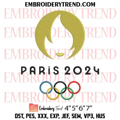 Bonjour Paris Team USA 24 Eiffel Tower Embroidery Design, Paris 2024 Machine Embroidery Digitized Pes Files