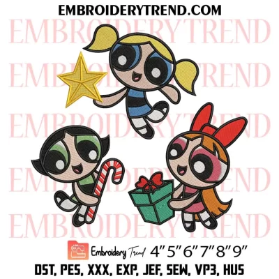 The PowerPuff Girls Funny Embroidery Design, Cartoon Machine Embroidery Digitized Pes Files