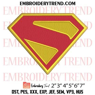 Superman 2025 Logo Embroidery Design, Movie Superman Machine Embroidery Digitized Pes Files