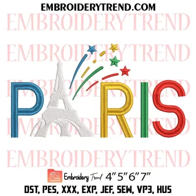 2024 Paris Embroidery Design, Eiffel Tower Paris Olympic Machine Embroidery Digitized Pes Files