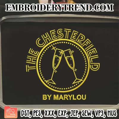 The Chesterfield By Marylou Embroidery Design, Custom Machine Embroidery Digitized Pes Files