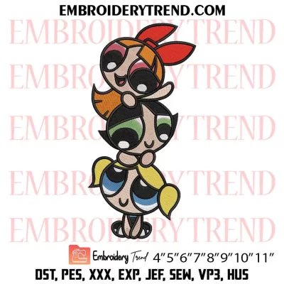 The PowerPuff Girls Funny Embroidery Design, Cartoon Machine Embroidery Digitized Pes Files