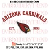 Arizona Cardinals Heart Embroidery Design, Football Logo Machine Embroidery Digitized Pes Files