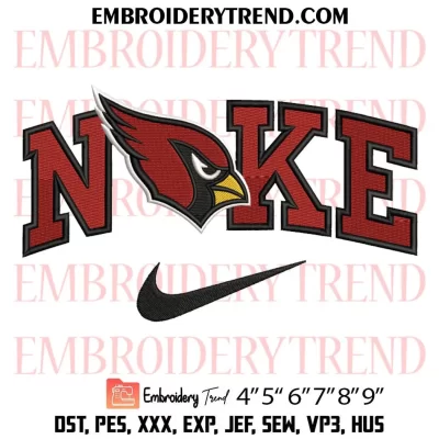 Arizona Cardinals Heart Embroidery Design, Football Logo Machine Embroidery Digitized Pes Files