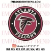 Atlanta Falcons x Nike Embroidery Design, NFL Football Logo Machine Embroidery Digitized Pes Files