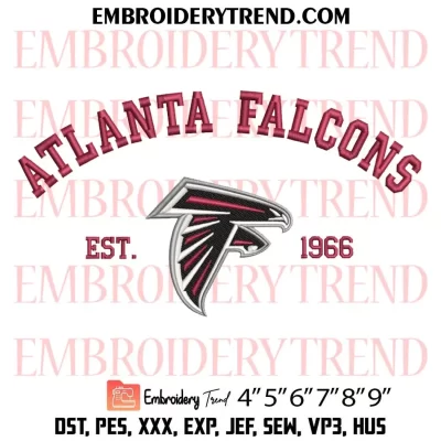 Love Atlanta Falcons Embroidery Design, NFL Football Machine Embroidery Digitized Pes Files