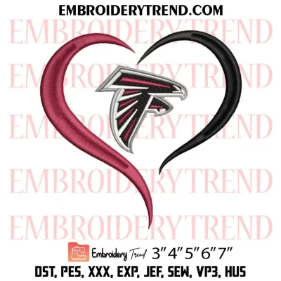 Atlanta Falcons Est 1966 Embroidery Design, NFL Logo Machine Embroidery Digitized Pes Files