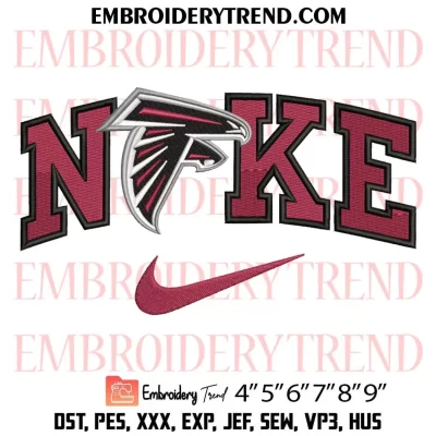 Love My Atlanta Falcons Embroidery Design, Football Team NFL Machine Embroidery Digitized Pes Files