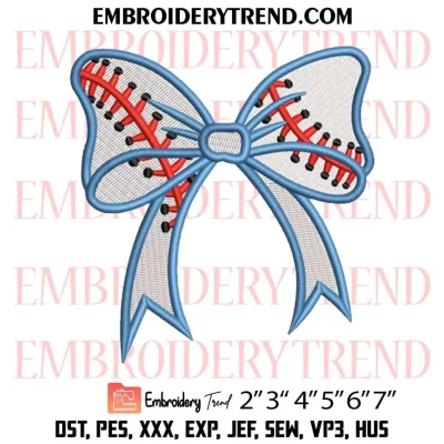 Patriotic Striped Bow Embroidery Design, 4th of July Machine Embroidery Digitized Pes Files