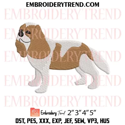 Cavalier King Charles Spaniel Dog Embroidery Design, Dog Lover Machine Embroidery Digitized Pes Files