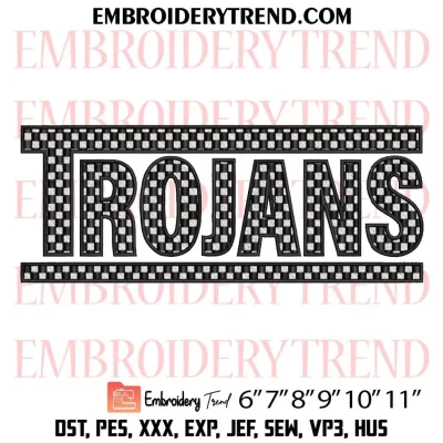 Trojans Football Embroidery Design, Sport Machine Embroidery Digitized Pes Files