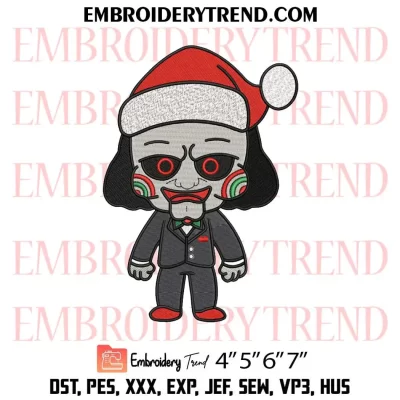 Chibi Chucky Elf Christmas Embroidery Design, Horror Movie Machine Embroidery Digitized Pes Files