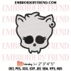 Monster High Head Bundle Embroidery Design, Skull Machine Embroidery Digitized Pes Files