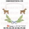 Brittany Spaniel Dog Frame Embroidery Design, Monogram Crest Frame Machine Embroidery Digitized Pes Files