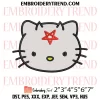 Hello Kitty Freaky Embroidery Design, Halloween Machine Embroidery Digitized Pes Files