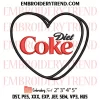 Diet Coke x Nike Embroidery Design, Soft Drink Machine Embroidery Digitized Pes Files