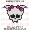 Frankie Head Monster High Embroidery Design, Halloween Skull Machine Embroidery Digitized Pes Files