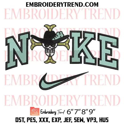 Chopper Pirates Logo x Nike Embroidery Design, One Piece Anime Machine Embroidery Digitized Pes Files