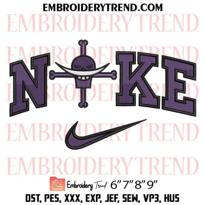 Edward Newgate Logo x Nike Embroidery Design, One Piece Anime Machine Embroidery Digitized Pes Files