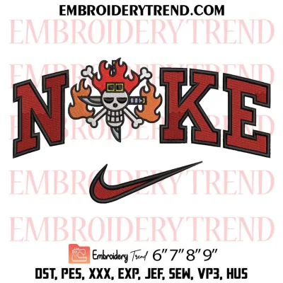 Eustass Kid Logo x Nike Embroidery Design, One Piece Anime Machine Embroidery Digitized Pes Files