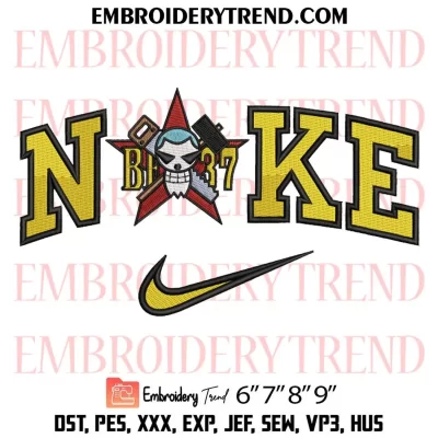 Jinbe Logo x Nike Embroidery Design, One Piece Anime Machine Embroidery Digitized Pes Files