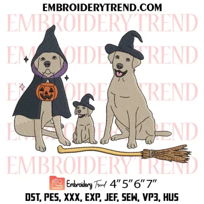 Golden Retriever Ghost Dogs Embroidery Design, Funny Dogs Halloween Machine Embroidery Digitized Pes Files