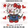 Devil Hello Kitty Head Embroidery Design, Devil Kitty Machine Embroidery Digitized Pes Files