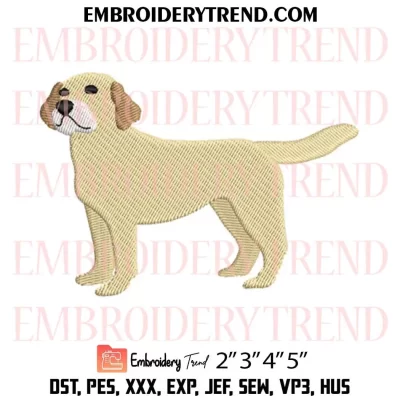 Labrador Retriever Dog Embroidery Design, Dog Lover Machine Embroidery Digitized Pes Files