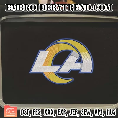 Los Angeles Rams Football Embroidery Design, NFL Team Machine Embroidery Digitized Pes Files