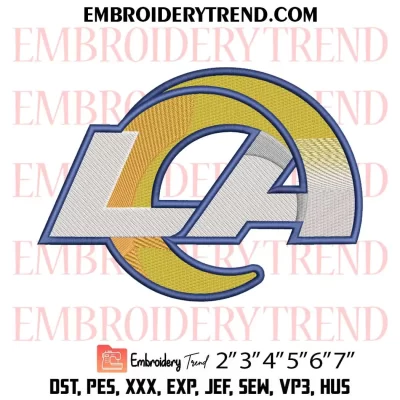 Los Angeles Rams Circle Logo Embroidery Design, NFL Team Machine Embroidery Digitized Pes Files