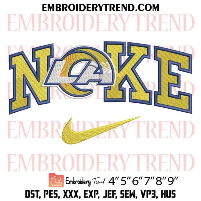 Los Angeles Rams Football Embroidery Design, NFL Team Machine Embroidery Digitized Pes Files