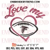 Love Atlanta Falcons Embroidery Design, NFL Football Machine Embroidery Digitized Pes Files