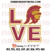 USC Logo Football Embroidery Design, NCAA USC Trojans Machine Embroidery Digitized Pes Files