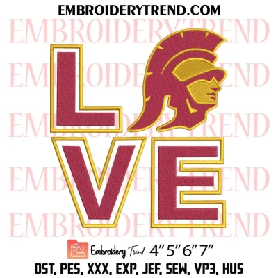 USC Trojans Circle Logo Embroidery Design, NCAA Team Machine Embroidery Digitized Pes Files