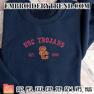 NCAA USC Trojans Team Embroidery Design, Football Logo Machine Embroidery Digitized Pes Files