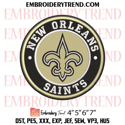 New Orleans Saints Logo Embroidery Design File – NFL Logo – American Football Embroidery Machine