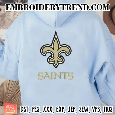 New Orleans Saints Football Embroidery Design, Logo NFL Machine Embroidery Digitized Pes Files