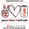 Diet Coke Heart Embroidery Design, Diet Coke Logo Machine Embroidery Digitized Pes Files