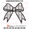 Pink Ribbon Bow Embroidery Design, Gift Bow Cute Machine Embroidery Digitized Pes Files