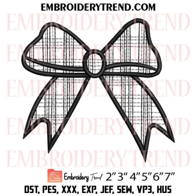 Pencil Bow Embroidery Design, Gift Pencil School Machine Embroidery Digitized Pes Files