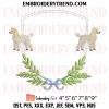 American Foxhound Dog Frame Embroidery Design, Frame Monogram Machine Embroidery Digitized Pes Files