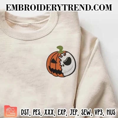 Pumpkin Jack Halloween Embroidery Design, The Nightmare Before Christmas Machine Embroidery Digitized Pes Files