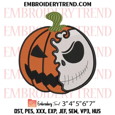 Pumpkin Jack Halloween Embroidery Design, The Nightmare Before Christmas Machine Embroidery Digitized Pes Files